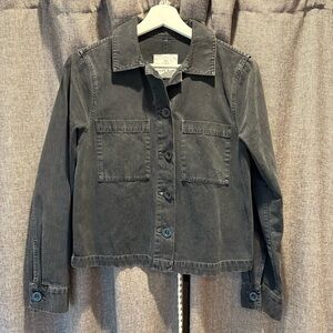 Anine Bing Black Denim Chore Coat Jacket